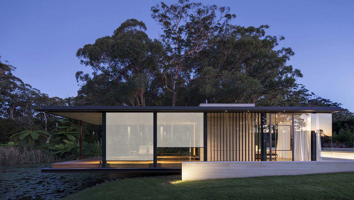 Modern house with high-end blinds and curtains