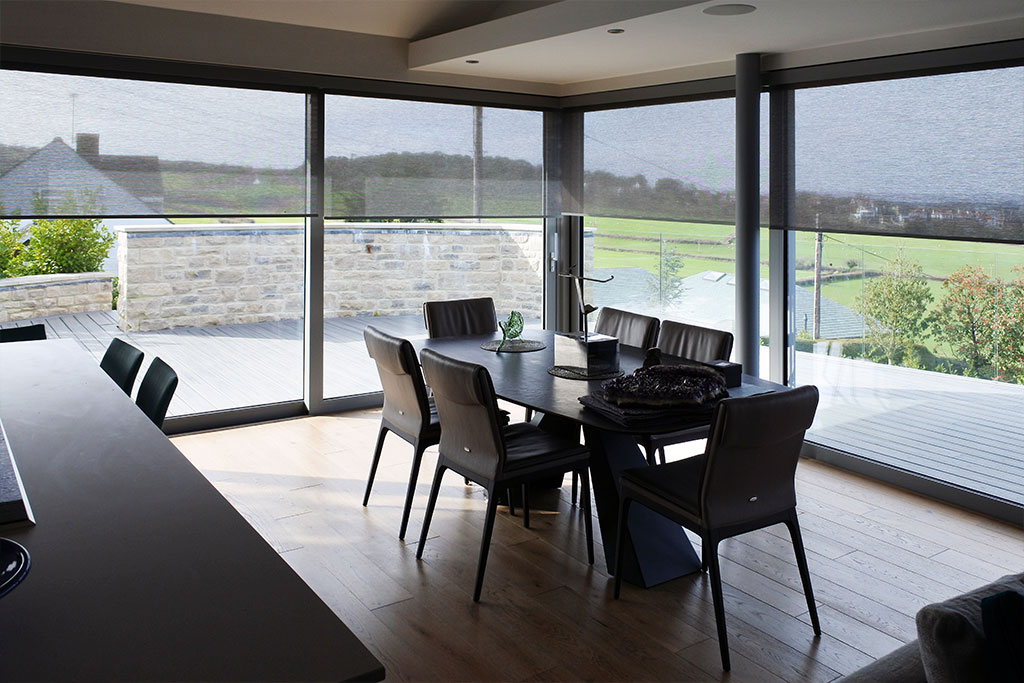 Project: Dorset V03 Roller Blind System - motorised, Control4 Finish: Bespoke RAL Fabric: Mabillon Lava