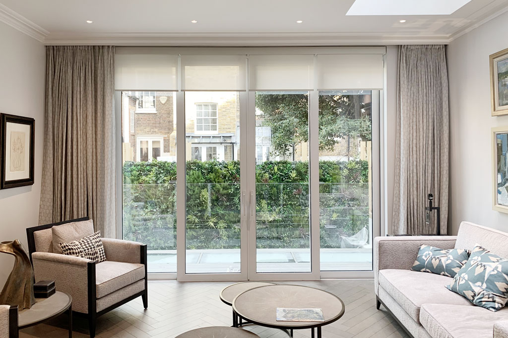 Project: Knightsbridge - London V03 Roller Blind System, motorised, RTS Finish: Limestone