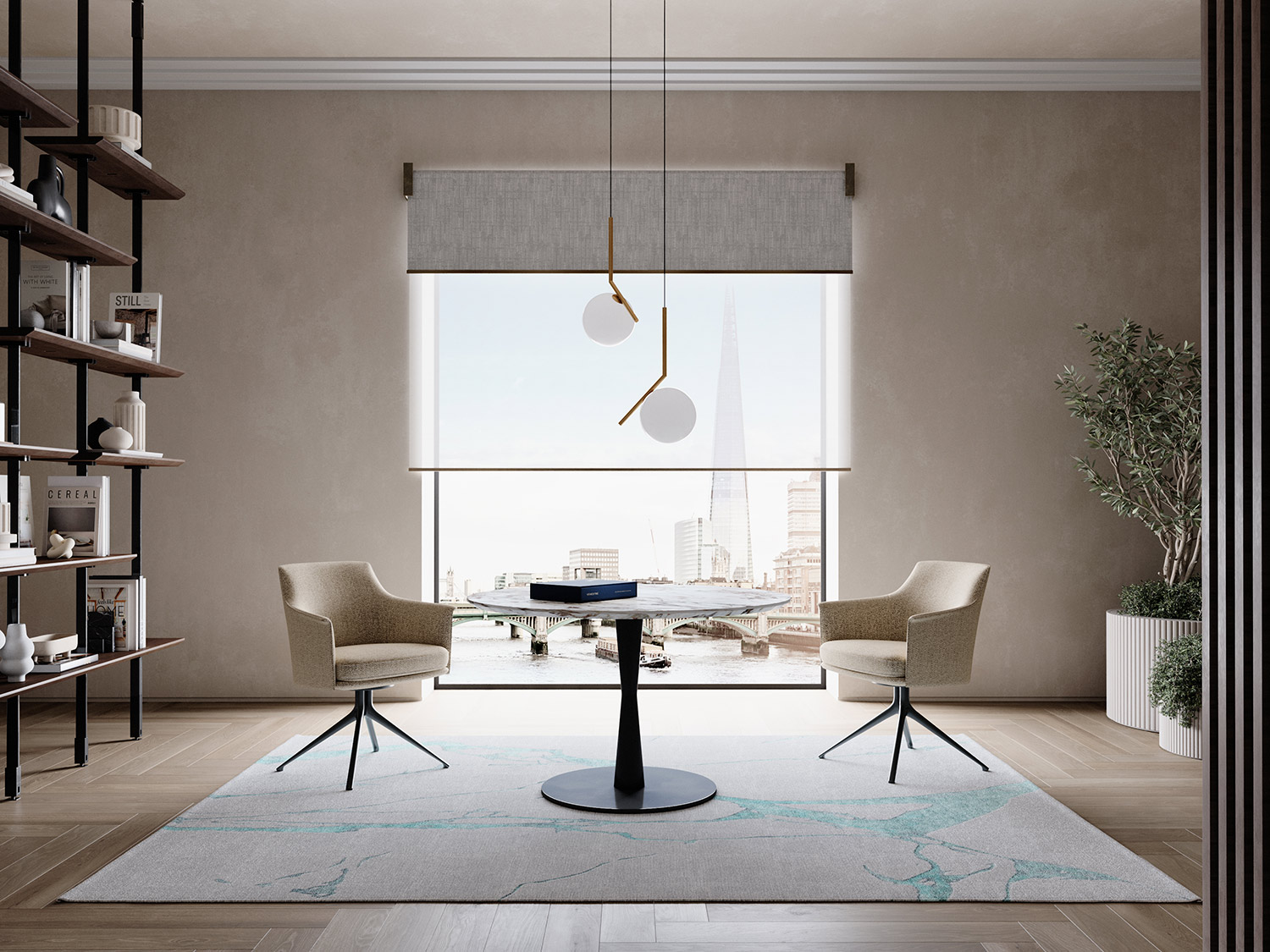 Sleek double roller blind