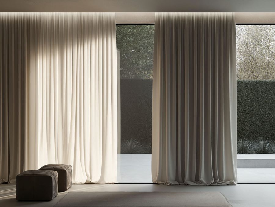 Elegant full-height curtains as designer window treatments