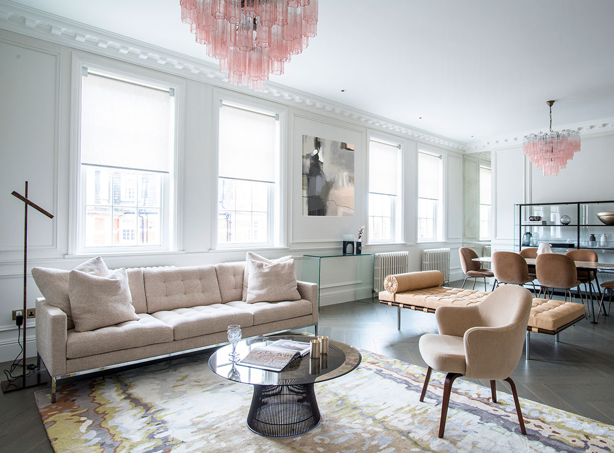 Project: Belsize Park  V01 Roller Blind System - manual  Finish: Limestone / Fabric: Dassia TR White 
Interior design: NW3 Interiors